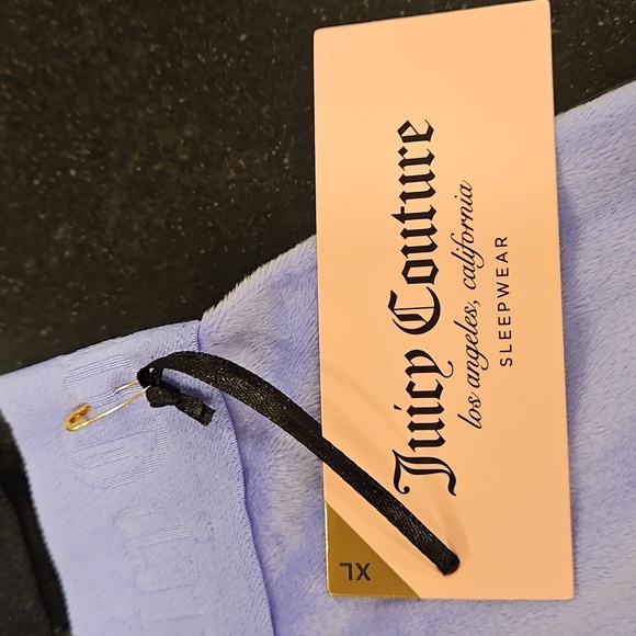 💕JUICY COUTURE💕 2 Pack Velour PJ Short Set 90s Black & Purple Bedazzled XL NWT - Picture 8 of 13